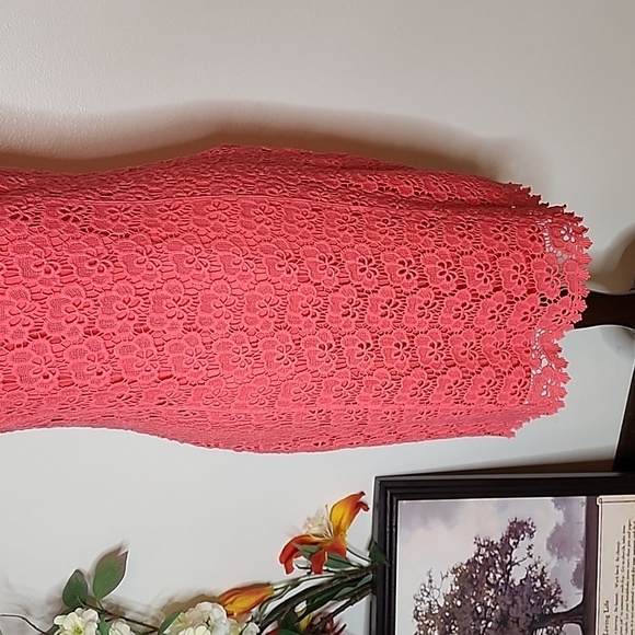 Jennifer Lopez Orange Lace Floral Dress Sleeveless Bohemian Feminine Spring - Picture 3 of 14